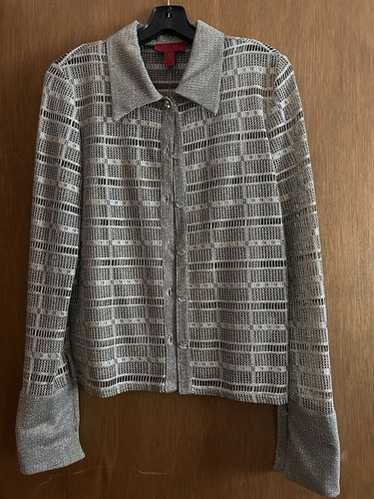 JS Collections Silver Metallic Sparkly Jacket & T… - image 1