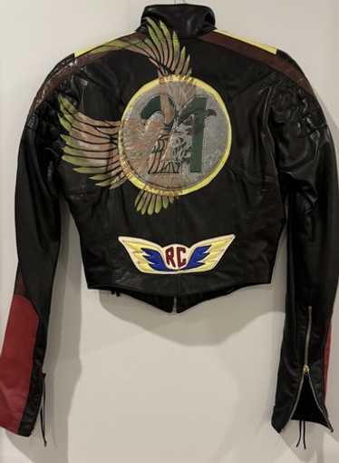 【美品】 roberto cavalli レザージャケットレディースM D8@6 Roberto Cavalli Band Collar Leather Jacket | Black | FARFETCH JO