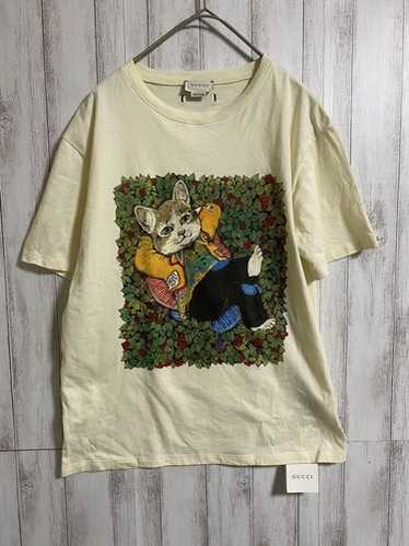 GUCCI X Higuchi Yuko Cotton T-Shirt XS 2 Pink Red GG Logo