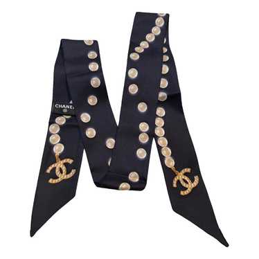 【完売間近】 (W) Chanel Slim Bandeau Silk Twill & Navy Chanel Slim Bandeau Navy Blue – Queen Station