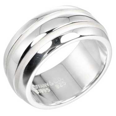 TIFFANY&Co Grooved Double Line Ring JCS12 US6.5 Sterling
