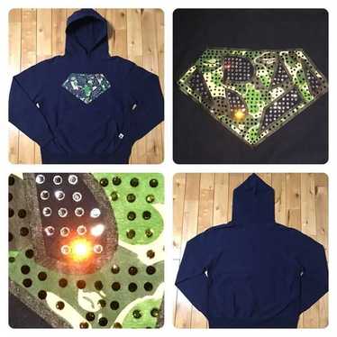 BAPE 2014 Swarovski Shark full zip hoodie Black A Bathing