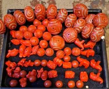 Cinnabar red beads - Gem