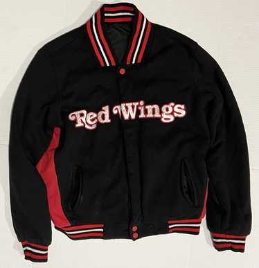 NHL Detroit RedWings JH Designスタジャンジャケット Men's Detroit Red Wings JH Design Red Jacket