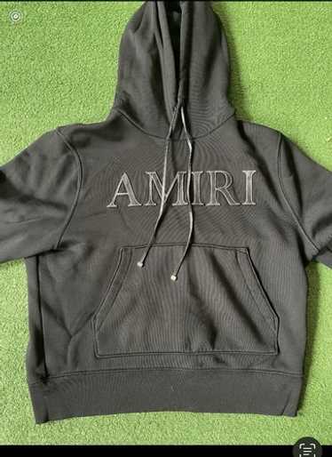 AMIRI ボンディングロゴ フーディ AMIRI Embroidered Paint Drip Core Logo Hoodie Black Men's
