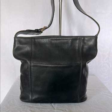 Vintage Coach Black Patent Leather Signature Style Shoulder