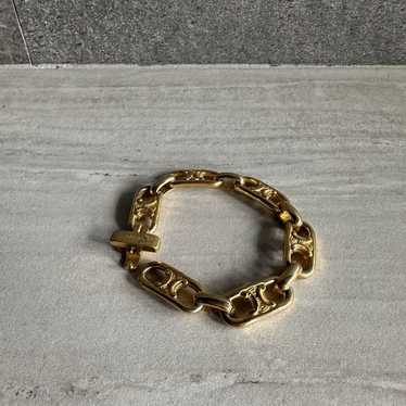 Vintage「CELINE」Gold color bracelet マカダム6 Celine bracelet triomphe - Gem