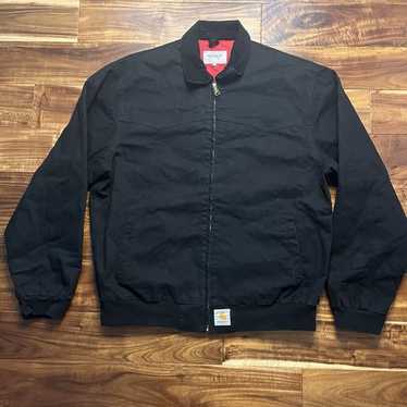 ★Carhartt Santa Fe Jacket M寸★USA J13 BLK Vintage Carhartt Jacket Flannel Lined Santa Fe Jacket J13BLK
