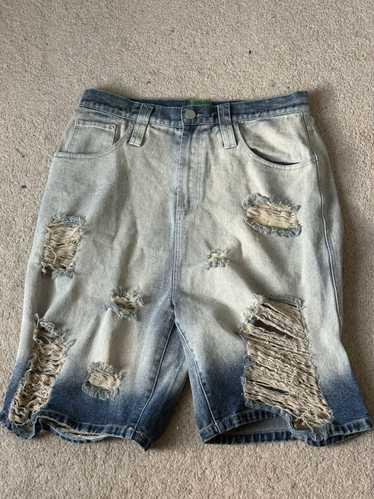 Antimid Right baggy jorts-indigo Mサイズ Imcute Baggy Jeans Shorts for Men Casual Loose Fit Wide Leg