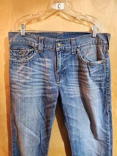 TRUE RELIGION MVP COLLECTION デニム 34 Men's True Religion Jeans Size 34 Blue Denim Slim Fit Flap