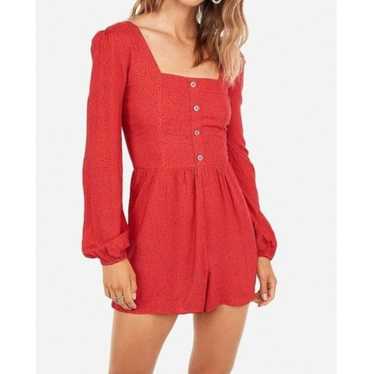 Express Dot Print Button Front Romper S - image 1