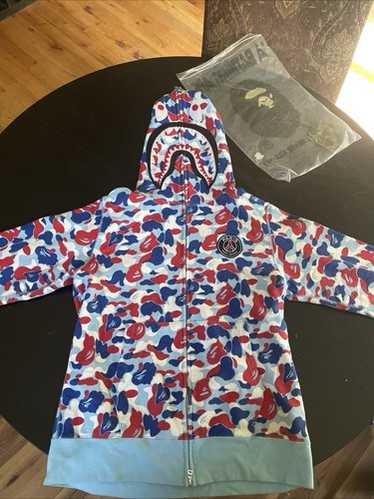 BAPE×PSG シャークパーカー Lサイズ 使用感あり BAPE×PSG シャークパーカー Lサイズ 使用感あり - メルカリ