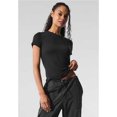 aloyogaブラック 黒クロップドTシャツ S Alo yoga black t-shirt - Gem