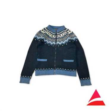 トップス Hysteric Glamour Patterned Knit Cardigan Hysteric Glamour “Bulldog” Knit Cardigan | neverlandsupply