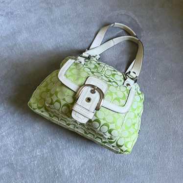 Vintage Coach Green Compartment Shoulder Bag - Gem