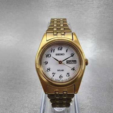 セイコー(SEIKO) SOLAR V138-0AD0 レディース 腕時計 Seiko Women V138-0AA0 Solar Watch 2 Tone Bracelet Band Cas