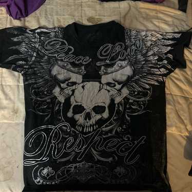 Affliction サーマル xzavier スカル 十字架 mma affliction tシャツ スカル 十字架 y2k グランジ xzavier - メルカリ