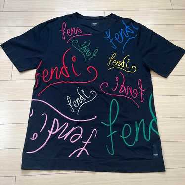 $930 BRAND NEW FENDI LOGO T-SHIRT US FF LOOSE MEDIUM M SHIRT