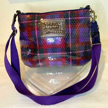 バッグ COACH Poppy Sequin Handbag Purple Coach Poppy Sequins Groovy Shoulder Handbag | Coach Handbags