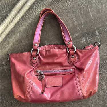 バッグ Coach llic pink Poppy Shoulder Bag Coach Pink Leather Poppy Shoulder Bag Coach | TLC