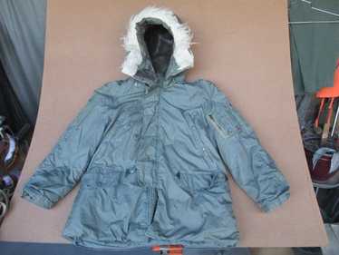 Vintage 70s N-3B Parka Mens Small Military Coat USA Sage