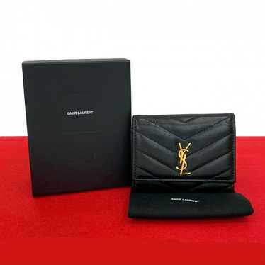 小物 SAINT LAURENT key case CASSANDRE SLIM KEY CASE IN GRAIN DE POUDRE LEATHER | Saint