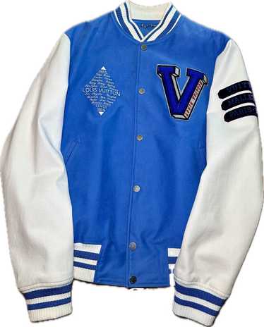 ウェア Varsity jacket louis blue Louis Vuitton LOUIS VUITTON EMBROIDERED VARSITY JACKET