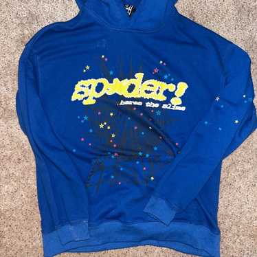 Sp5der Hoodie Blue Large - Gem