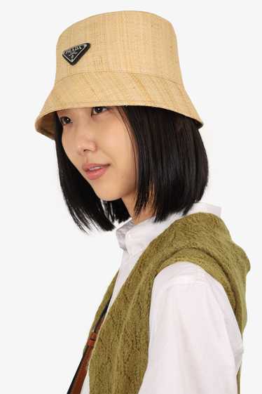ハット Prada Beige Rafia Baker Boy Hat Raffia bucket hat in beige - Prada | Mytheresa