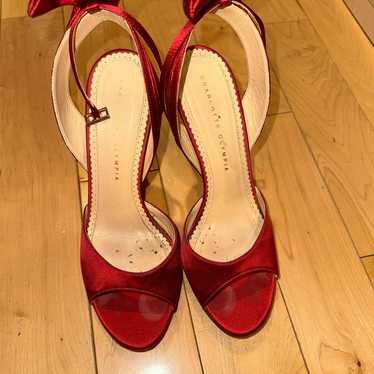 【美品】CHARLOTTE OLYMPIA ドット柄サンダル 36　リボン 美品】CHARLOTTE OLYMPIA ドット柄サンダル 36 リボン