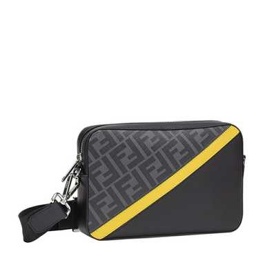 FENDI CAMERA CASE MEDIUM ブラック/グレー Fendi Diagonal Camera Case Leather Black | Fendi