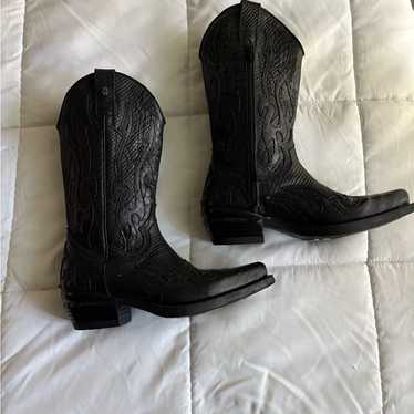靴 new rock westen cowboy boots Amazon.com | New Rock 7921 S2 Men's Red and Black Flame