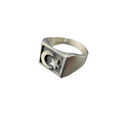 Vintage star signet ring - Gem
