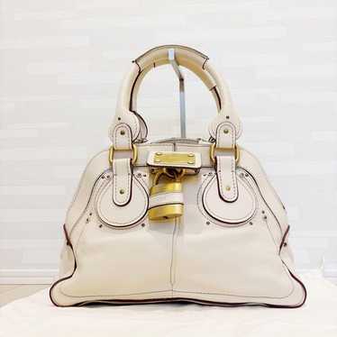 Chloe パディントン ホワイト Chloe - 本物 クロエ Chloe パディントン ハンドバッグ レザー