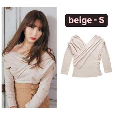 IRENE☆ Asymmetry Lace Panel Jersey Tops（CATWALK – Stone