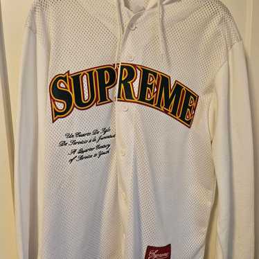パーカー・フーディ Supreme Mesh Hooded L/S Baseball Jersey WEEK 4 SS 20 Supreme Mesh Hooded L S Baseball Jersey (SS20) - $118