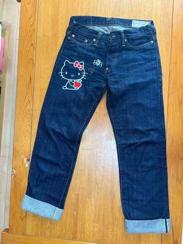hello kitty × evisu チビT EVISU x Hello Kitty Collaboration Denim Jeans Pants Selvedge