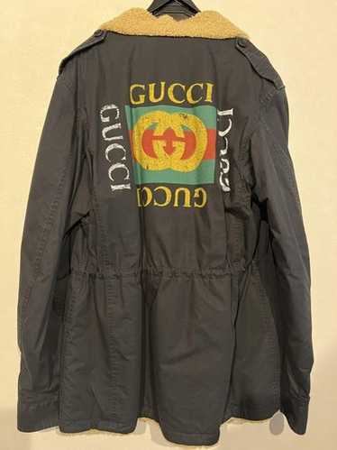 Old Gucci Military Jacket / オールドグッチ Men's Vintage Gucci Red & White Striped Jacket W/ Military
