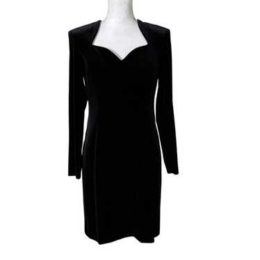 JESSICA HOWARD 黒ベロアドレス 80s-90s USA Jessica howard vintage black - Gem