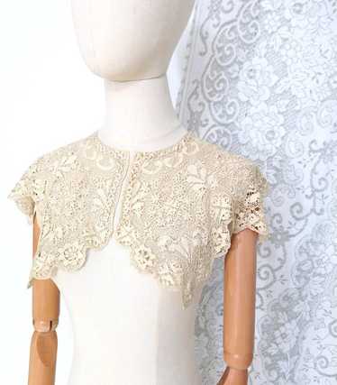 Antique Maltese Lace Belle Époque Edwardian White Blouse