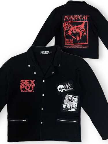 sex pot revenge ジャケット　レア SEX POT ReVeNGe Punk Star Skull & Crossbones Black Jacket