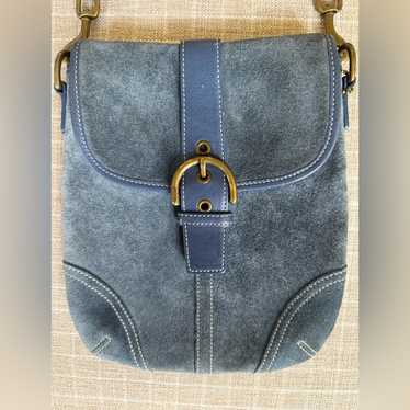 vintage coach old Suede Blue メッセンジャーバッグ Coach Vintage Blue Suede Shoulder Bag B339574