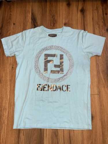 FENDI versace FENDACE Fenderche logo T-shirt men's white