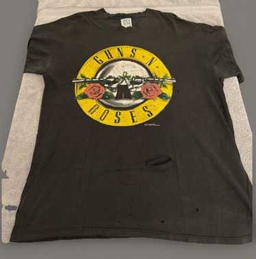 80s Vintage GUNS N' ROSES バンド Tシャツ 1987 Vintage 1987 Guns N Roses Was Here Double Sided Shirt Single