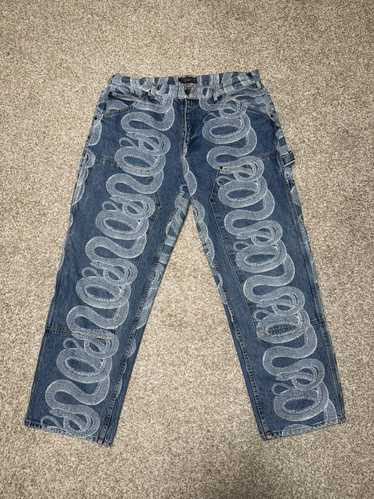 supreme HYSTERIC GLAMOUR snake loop デニム SS21 Supreme HYSTERIC GLAMOUR Snake Denim Painter Pant