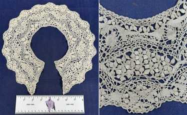 Antique Silk Maltese Lace Shirt Front - Handmade - Pintucks