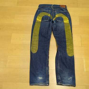 EVISU 朱耳Special 2001 34×35 白黄色大黒　ビックカモメ 美品】EVISU NO.1 スペシャル 2001 ビッグカモメ 赤 大黒 金耳