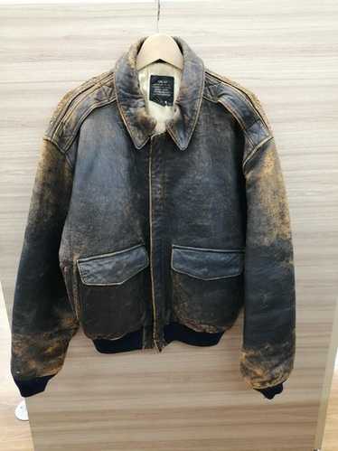 nm-2184.AVIREX アヴィレックス A-2 FLIGHT JACKET Avirex DSCP A-2 Flight US Air Force Leather Jacket 44R