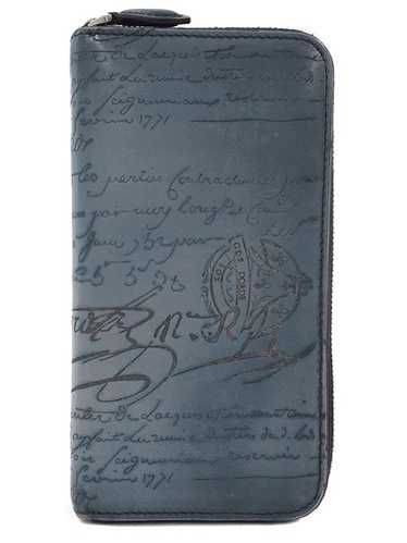 小物 Berluti ITAUBA Silver Scritto LongWallet Itauba Wide Gradiant Scritto Leather Long Zipped Wallet