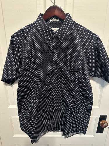 EngineeredGarments Camp shirt ネイビードット　XL Engineered Garments Camp Shirt Black Cotton Lace Stripe